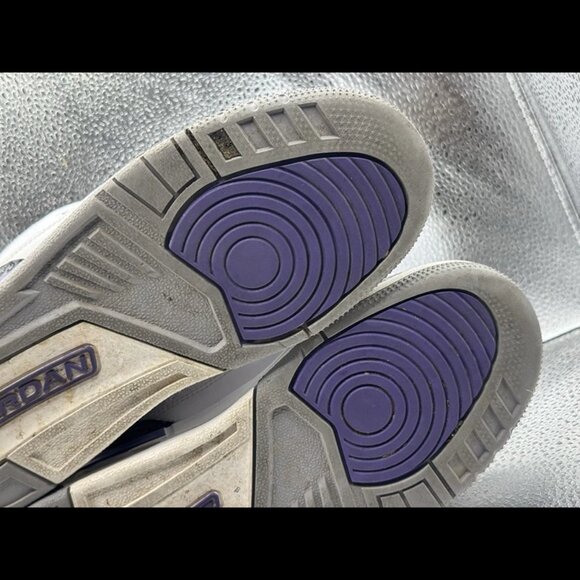 Size 7Y - Nike Air Jordan‎ 3 Retro Shoes Boys Purple White Sneakers DM0967-105 - Picture 10 of 12